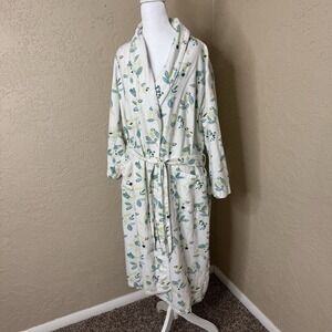 The Company Store Robe All Gender Large 100% Cotton Flannel Novelty Bird Print